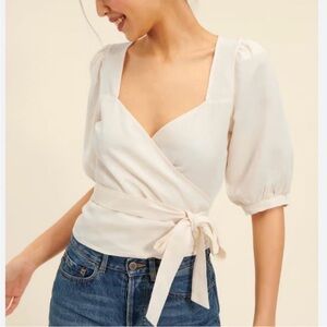 Rouje paris Edda wrap top in nude